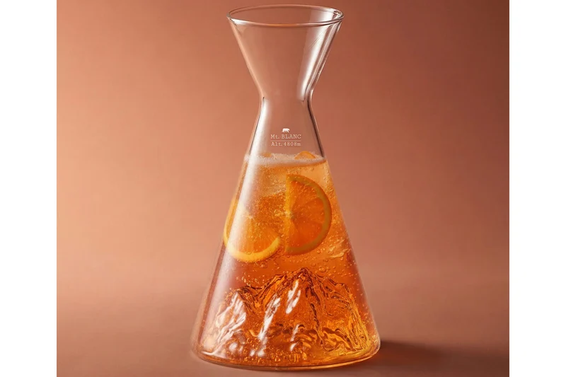 Carafe à eau Alaskan Maker Topographic Mont Blanc en verre cristallin