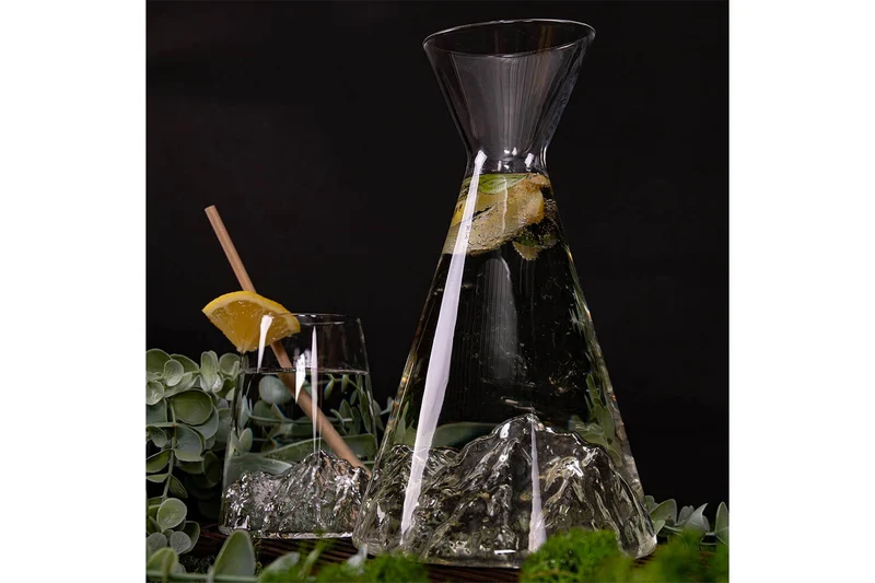 Carafe à eau Alaskan Maker Topographic Mont Blanc en verre cristallin