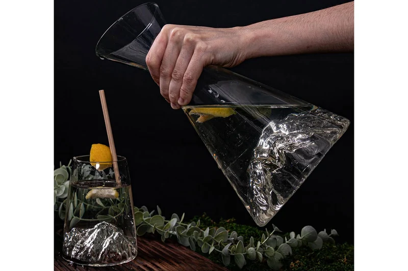 Carafe à eau Alaskan Maker Topographic Mont Blanc en verre cristallin