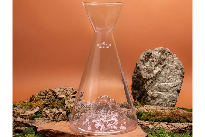 Carafe à eau Alaskan Maker Topographic Pic du midi en verre cristallin