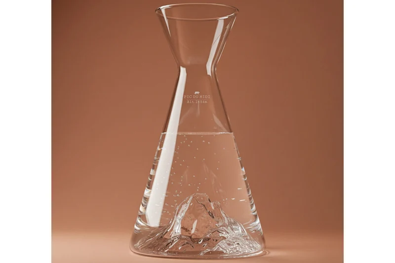 Carafe à eau Alaskan Maker Topographic Pic du midi en verre cristallin