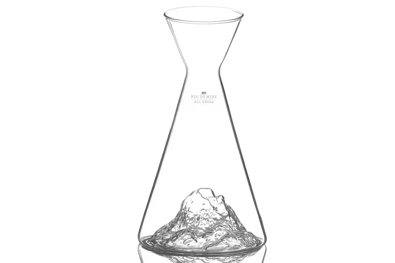 Carafe à eau Alaskan Maker Topographic Pic du midi en verre cristallin