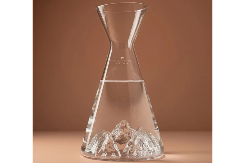 Carafe à eau Alaskan Maker Topographic Aiguille du midi en verre cristallin