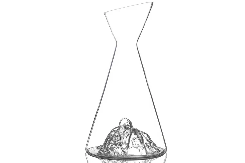 Carafe à eau Alaskan Maker Topographic Aiguille du midi en verre cristallin