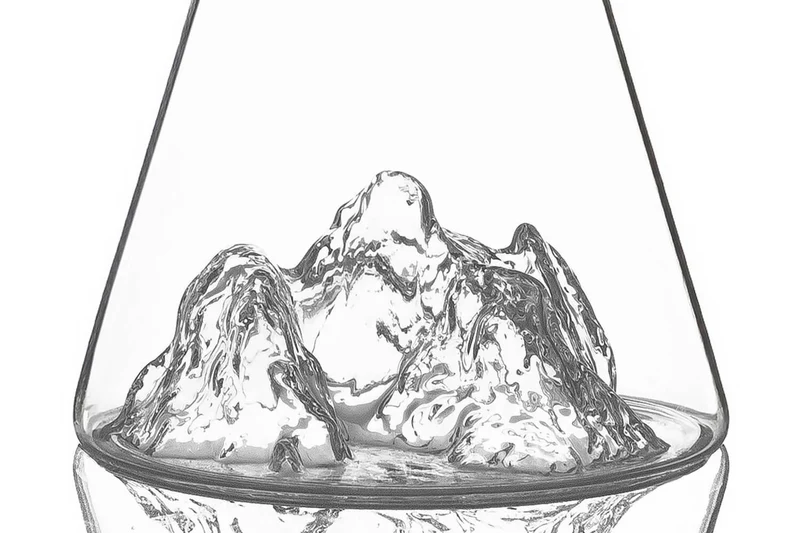 Carafe à eau Alaskan Maker Topographic Aiguille du midi en verre cristallin