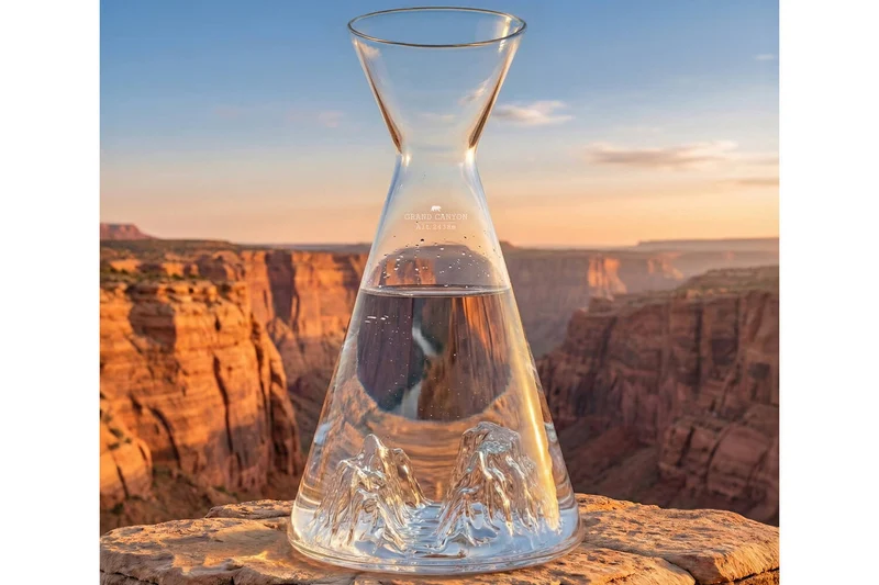 Carafe à eau Alaskan Maker Topographic Grand Canyon en verre cristallin