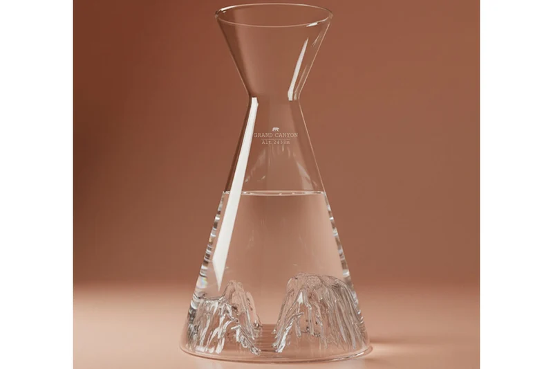 Carafe à eau Alaskan Maker Topographic Grand Canyon en verre cristallin
