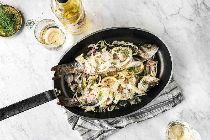 Poêle à poisson antiadhésive De Buyer Choc Resto Induction 36cm en aluminium