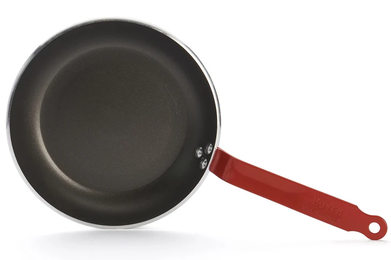 Poêle antiadhésive De Buyer Choc Resto Induction rouge en aluminium