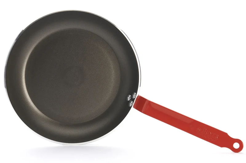 Poêle antiadhésive De Buyer Choc Resto Induction rouge en aluminium