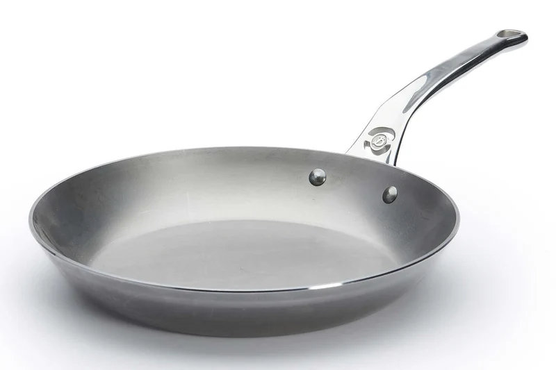 Poêle ronde De Buyer Mineral B Pro 28cm en acier et poignée en fonte d'inox
