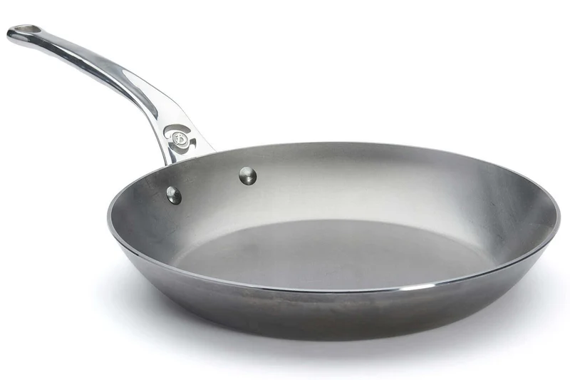 Poêle ronde De Buyer Mineral B Pro 28cm en acier et poignée en fonte d'inox