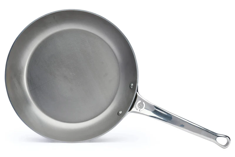 Poêle ronde De Buyer Mineral B Pro 28cm en acier et poignée en fonte d'inox