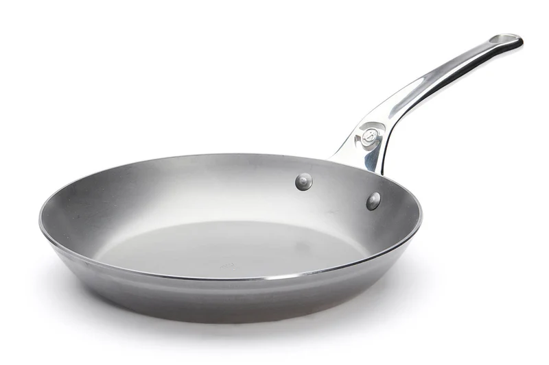 Poêle ronde De Buyer Mineral B Pro 24cm en acier et poignée en fonte d'inox