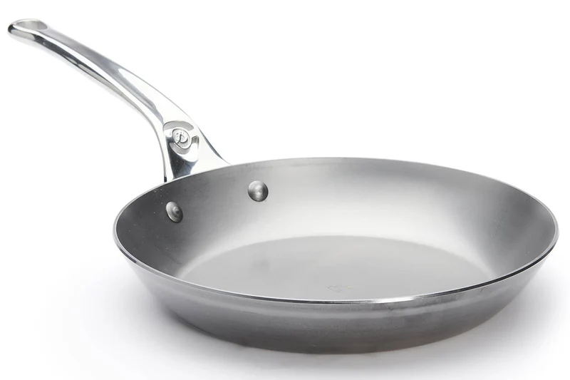 Poêle ronde De Buyer Mineral B Pro 24cm en acier et poignée en fonte d'inox