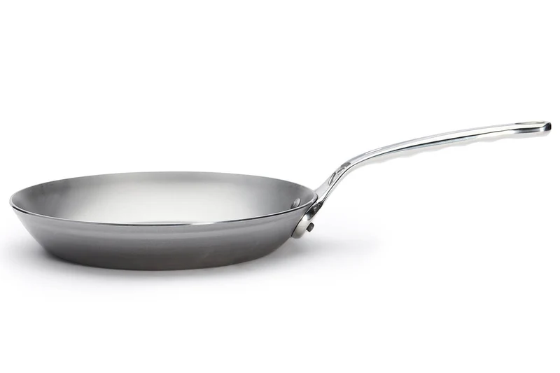 Poêle ronde De Buyer Mineral B Pro 24cm en acier et poignée en fonte d'inox