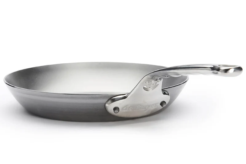 Poêle ronde De Buyer Mineral B Pro 24cm en acier et poignée en fonte d'inox