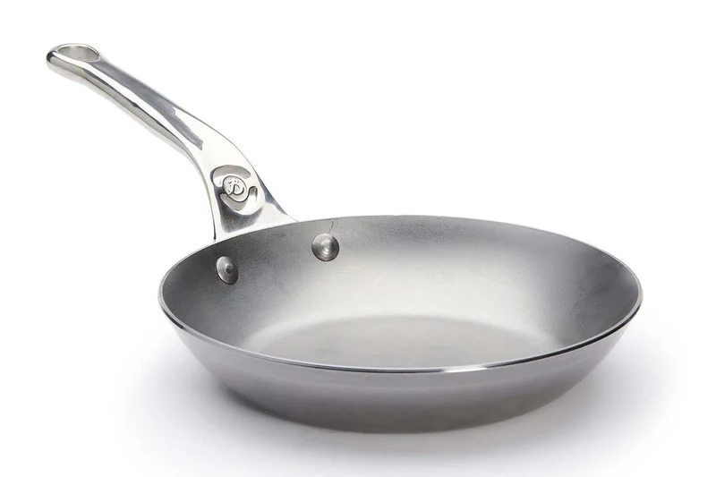 Poêle ronde De Buyer Mineral B Pro 20cm en acier et poignée en fonte d'inox