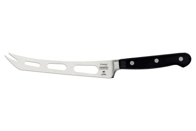 Couteau à fromage Tramontina Century lame ajourée 15cm manche polycarbonate noir