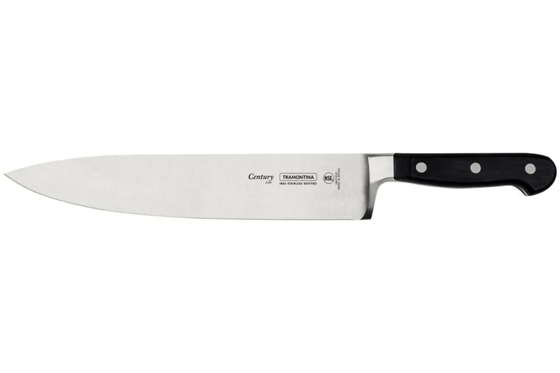 Couteau de chef Tramontina Century lame forgée 25cm manche polycarbonate noir