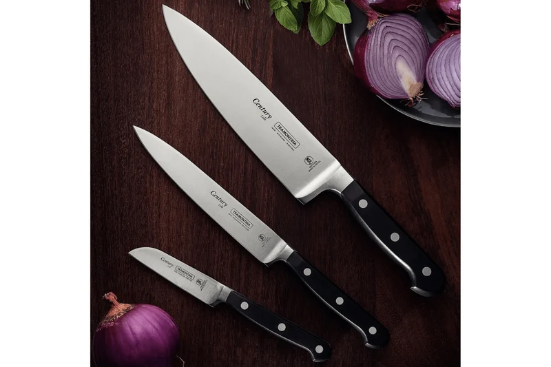 Couteau de chef Tramontina Century lame forgée 25cm manche polycarbonate noir