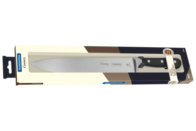 Couteau de chef Tramontina Century lame forgée 25cm manche polycarbonate noir