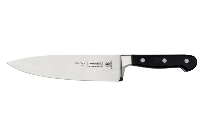 Couteau de chef Tramontina Century lame forgée 20cm manche polycarbonate noir