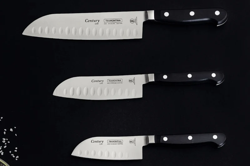 Couteau santoku Tramontina Century lame forgée 13cm manche polycarbonate noir