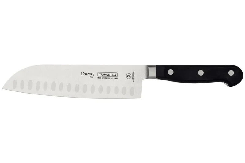 Couteau santoku Tramontina Century lame forgée 18cm manche polycarbonate noir