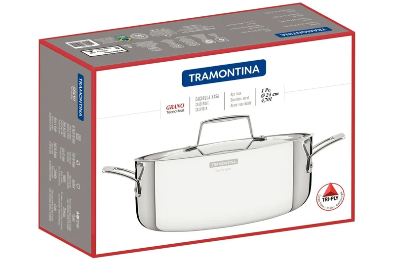 Faitout Tarmontina Grano 4,4L en inox triple couche 24cm