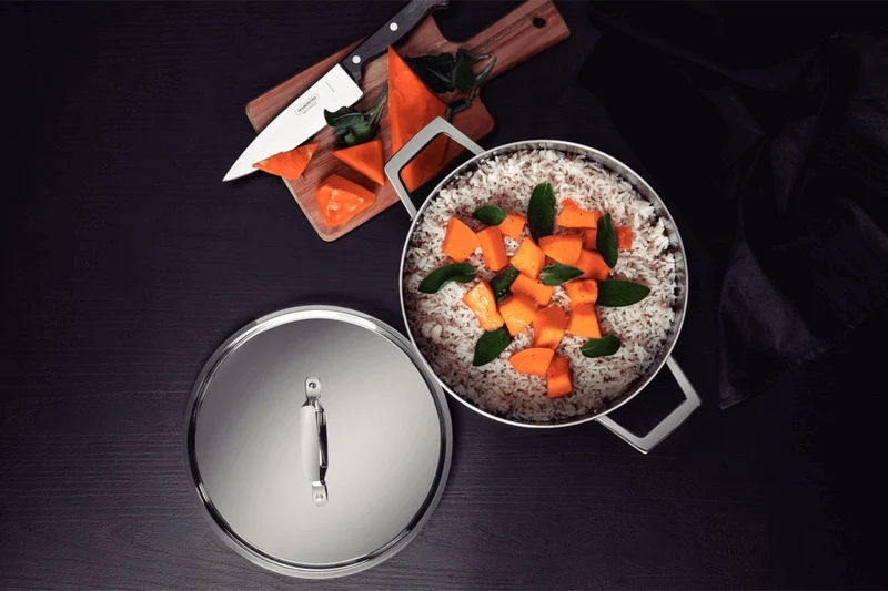 Faitout Tarmontina Grano en inox triple couche