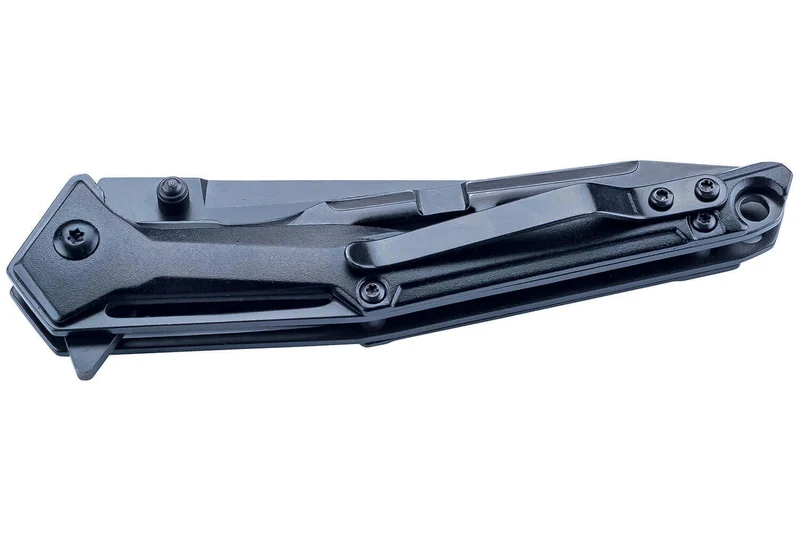 Couteau pliant Herbertz 596612 manche squelette en aluminium noir 12,1cm