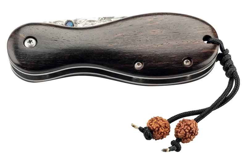 Couteau pliant Herbertz 591509 lame damassée et manche en bois de tagayasan 9cm + étui