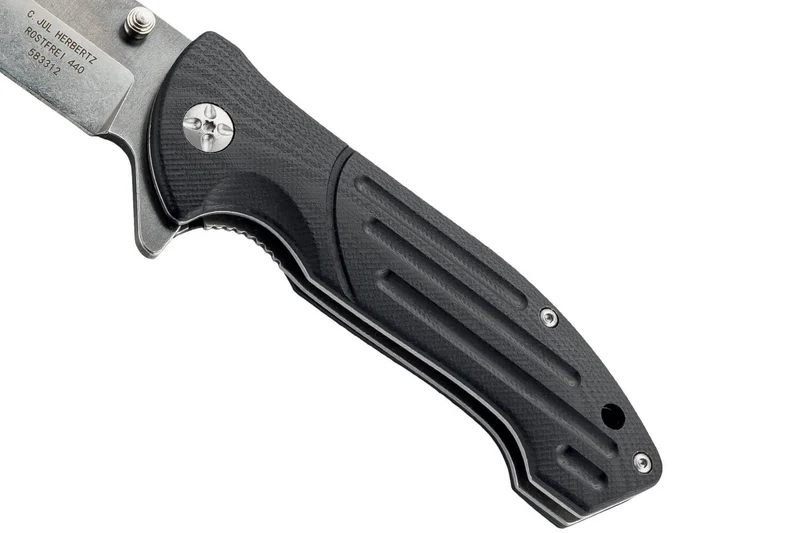 Couteau pliant Herbertz 583312 manche à rainures antidérapantes en G10 11,7cm + étui