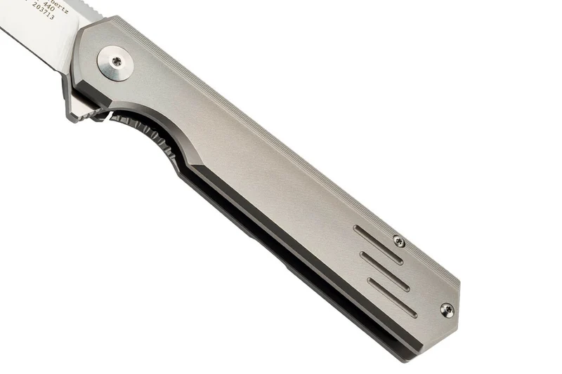 Couteau pliant Herbertz 203713 manche design fin et moderne en titane 12,2cm