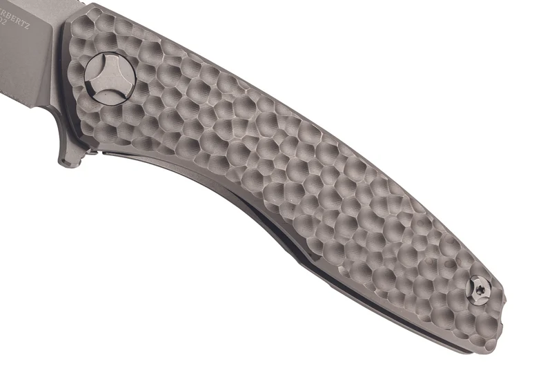 Couteau pliant Herbertz 593013 manche en titane texturé TC4 gris 12,5cm
