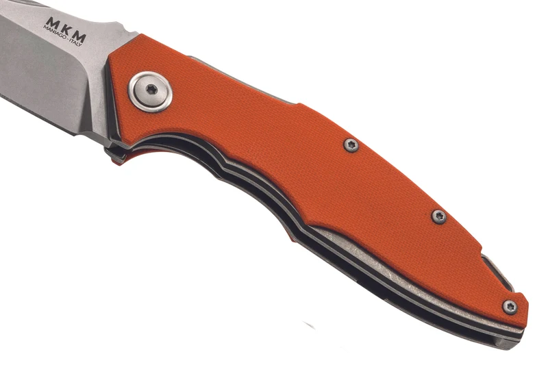 Couteau pliant MKM Raut By Viper MK.VP01GFOR manche en titanium/G10 orange 12cm front flipper + étui