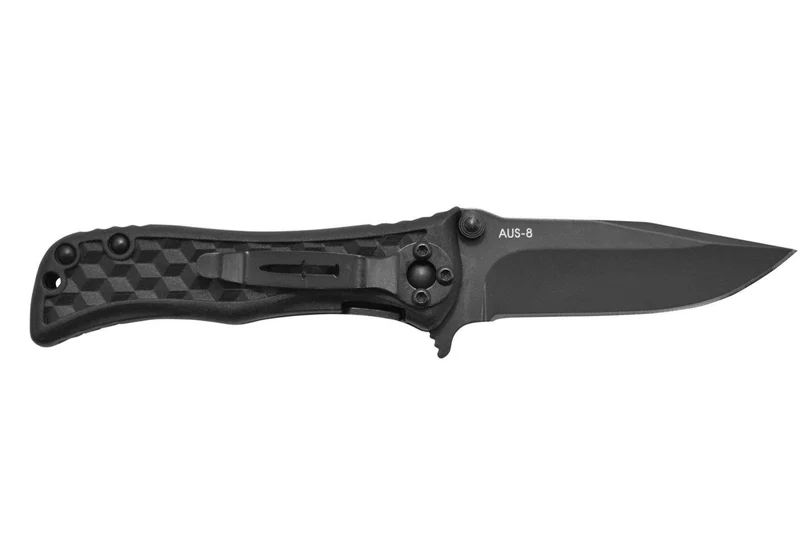 Couteau pliant Camillus Erupt manche en nylon noir et fibres de verre à motif cubique 7,8cm