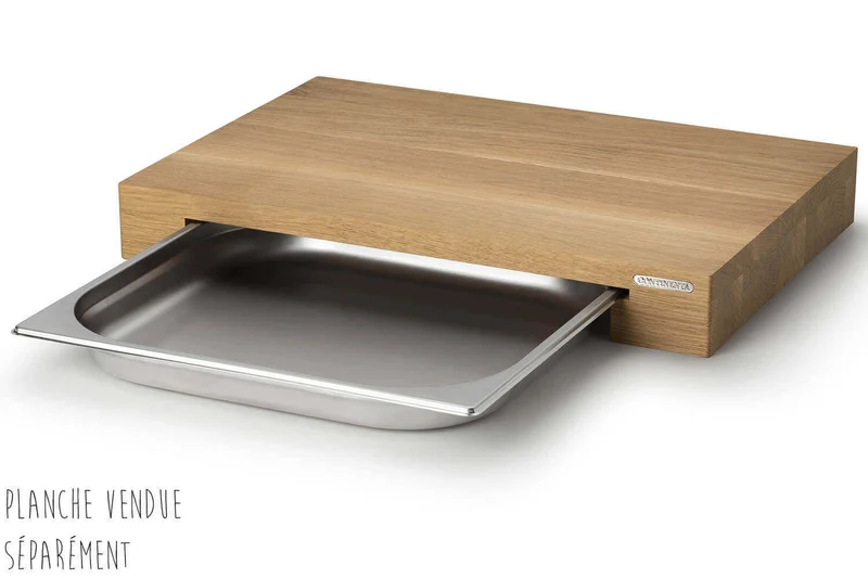 Bac gastronorme en inox pour planche à découper Continenta - 35,5x32,5x4cm