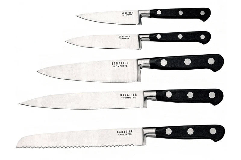 Bloc 5 couteaux Sabatier Trompette acier inox
