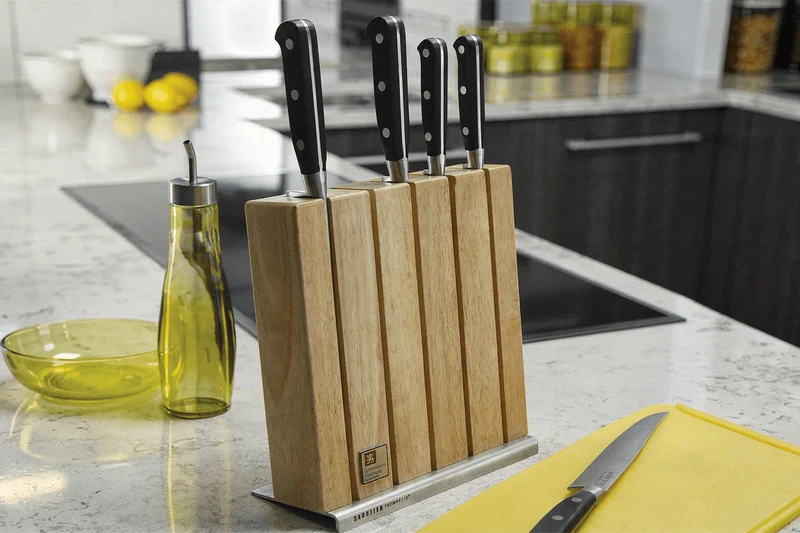 Bloc 5 couteaux Sabatier Trompette acier inox