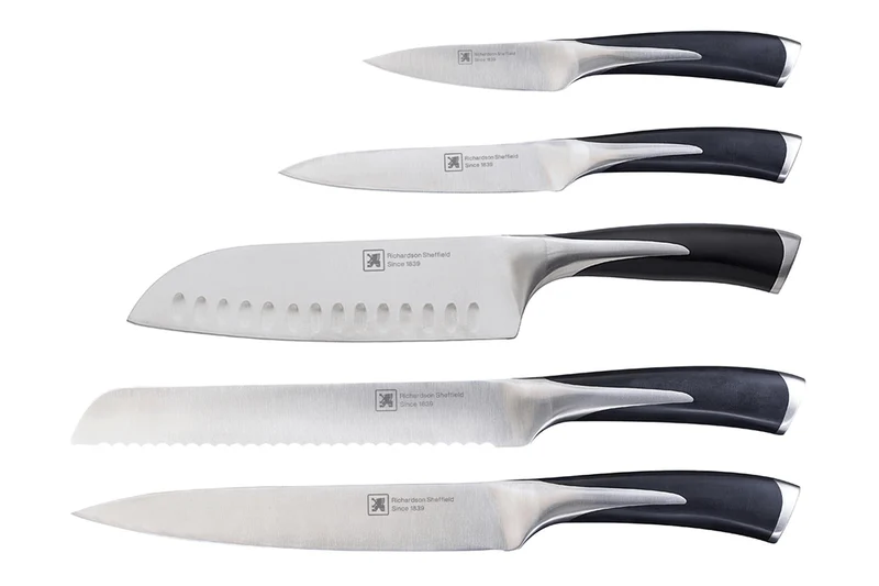 Bloc 5 couteaux style japonais acier inox Kyu Richardson
