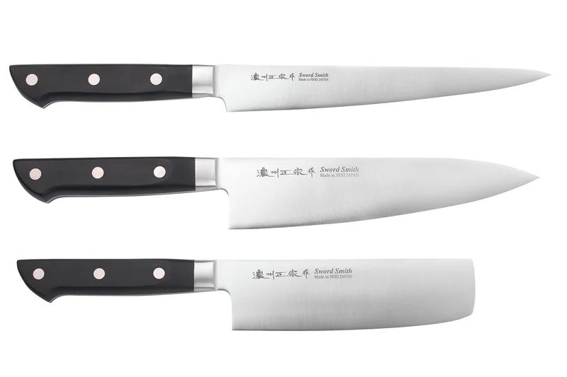Coffret 3 couteaux japonais Satake Cutlery ABS sujihiki + chef + nakiri