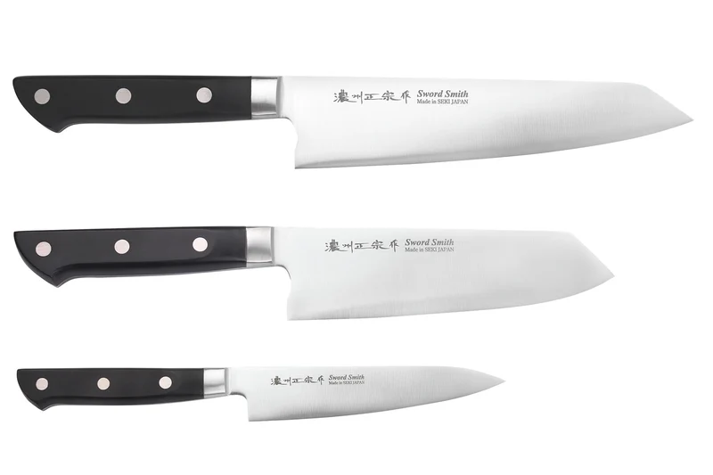 Coffret 3 couteaux japonais Satake Cutlery ABS bunka 20cm + bunka 17cm + universel 13,5cm