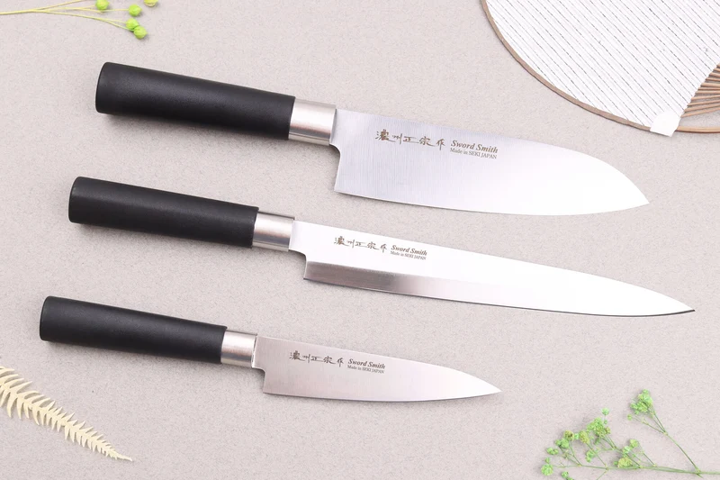 Coffret 3 couteaux japonais Satake Cutlery Traditional PP sashimi + santoku + office