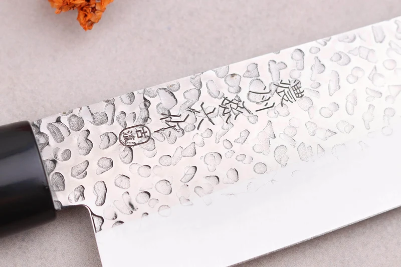 Coffret 3 couteaux japonais Satake Cutlery Tsuchime chef + santoku + deba
