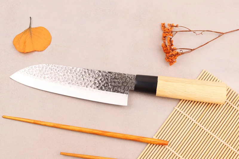 Coffret 3 couteaux japonais Satake Cutlery Tsuchime chef + santoku + deba