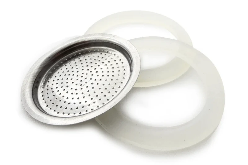 Filtre de rechange pour cafetière italienne Gefu Nando 4 tasses + 2 joints d'étanchéité