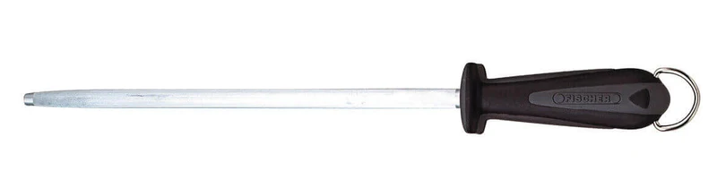 Fusil de boucher FISCHER mèche ronde 30cm grain fin manche noir et gris