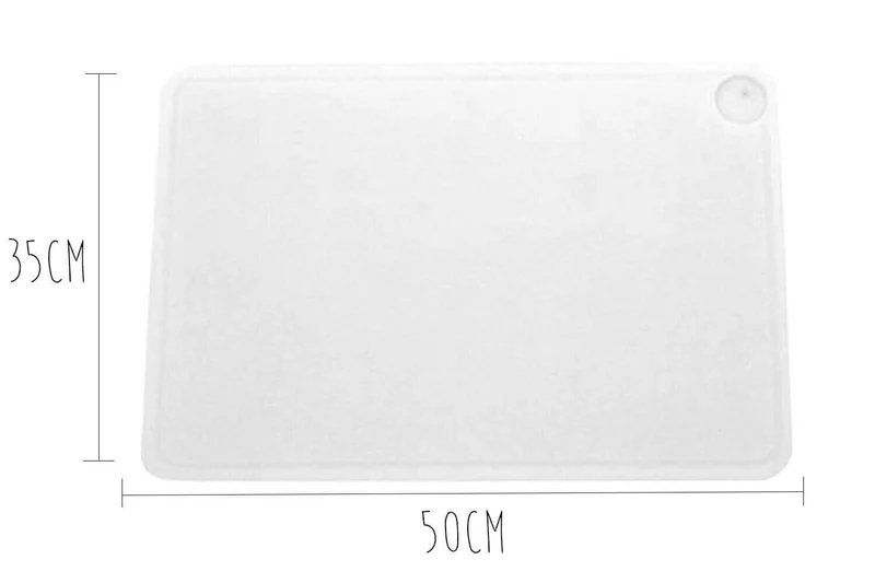 Planche à découper polyéthylène blanc HD500 à rigole et poche à jus 50x35cm